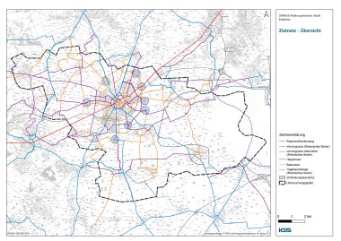 Karte: Fahrrad-Routen-Netz im Erkelenzer Stadtgebiet